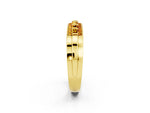Princess Cut Citrine Bar-Set Pavé Band in Yellow gold with Grooved Edge Detailing_2