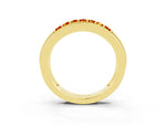 Princess Cut Citrine Bar-Set Pavé Band in Yellow gold with Grooved Edge Detailing_3