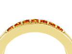 Princess Cut Citrine Bar-Set Pavé Band in Yellow gold with Grooved Edge Detailing_4