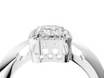 Princess Cut Diamond Halo Engagement Ring in White gold with Plain Split Shank and Prong Setting_73