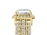 Princess Cut Diamond Halo Engagement Ring in Yellow gold with Triple-Row Round Band_17