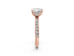 Princess Cut Diamond Hidden Halo Engagement Ring in Rose gold with Round Pavé Band_20