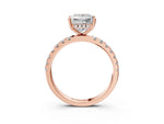 Princess Cut Diamond Hidden Halo Engagement Ring in Rose gold with Round Pavé Band_21