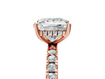 Princess Cut Diamond Hidden Halo Engagement Ring in Rose gold with Round Pavé Band_23