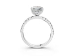 Princess Cut Diamond Hidden Halo Engagement Ring in White gold with Round Pavé Band_21