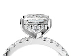 Princess Cut Diamond Hidden Halo Solitaire Ring in White gold with Round Pavé Band and Prong Setting_40