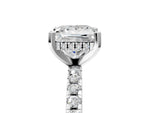 Princess Cut Diamond Hidden Halo Solitaire Ring in White gold with Round Pavé Band and Prong Setting_41