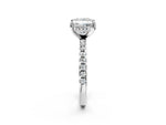 Princess Cut Diamond Hidden Halo Solitaire Ring in White gold with Round Pavé Band and Prong Setting_50