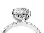Princess Cut Diamond Hidden Halo Solitaire Ring in White gold with Round Pavé Band and Prong Setting_52
