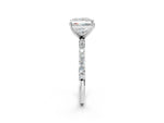 Princess Cut Diamond Pavé Band Solitaire Ring in White gold with Round Accents_26