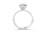 Princess Cut Diamond Pavé Band Solitaire Ring in White gold with Round Accents_27