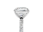 Princess Cut Diamond Pavé Band Solitaire Ring in White gold with Round Accents_29