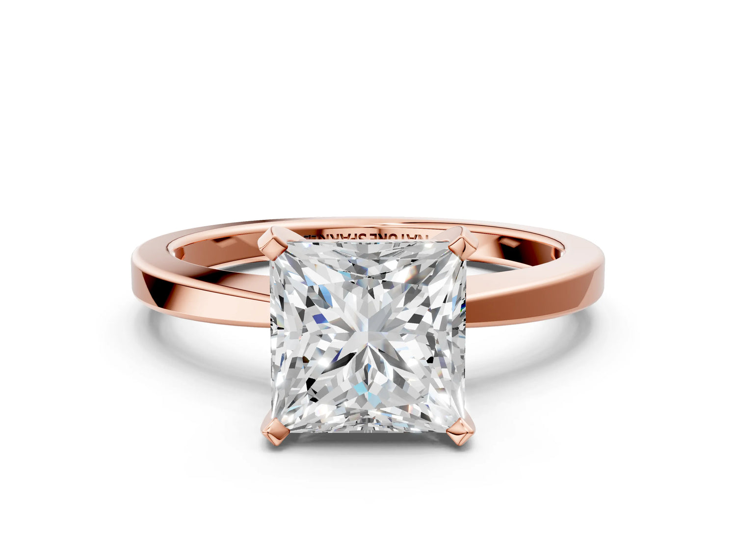 Princess Cut Diamond Solitaire Engagement Ring in Rose gold with Prong Setting_12