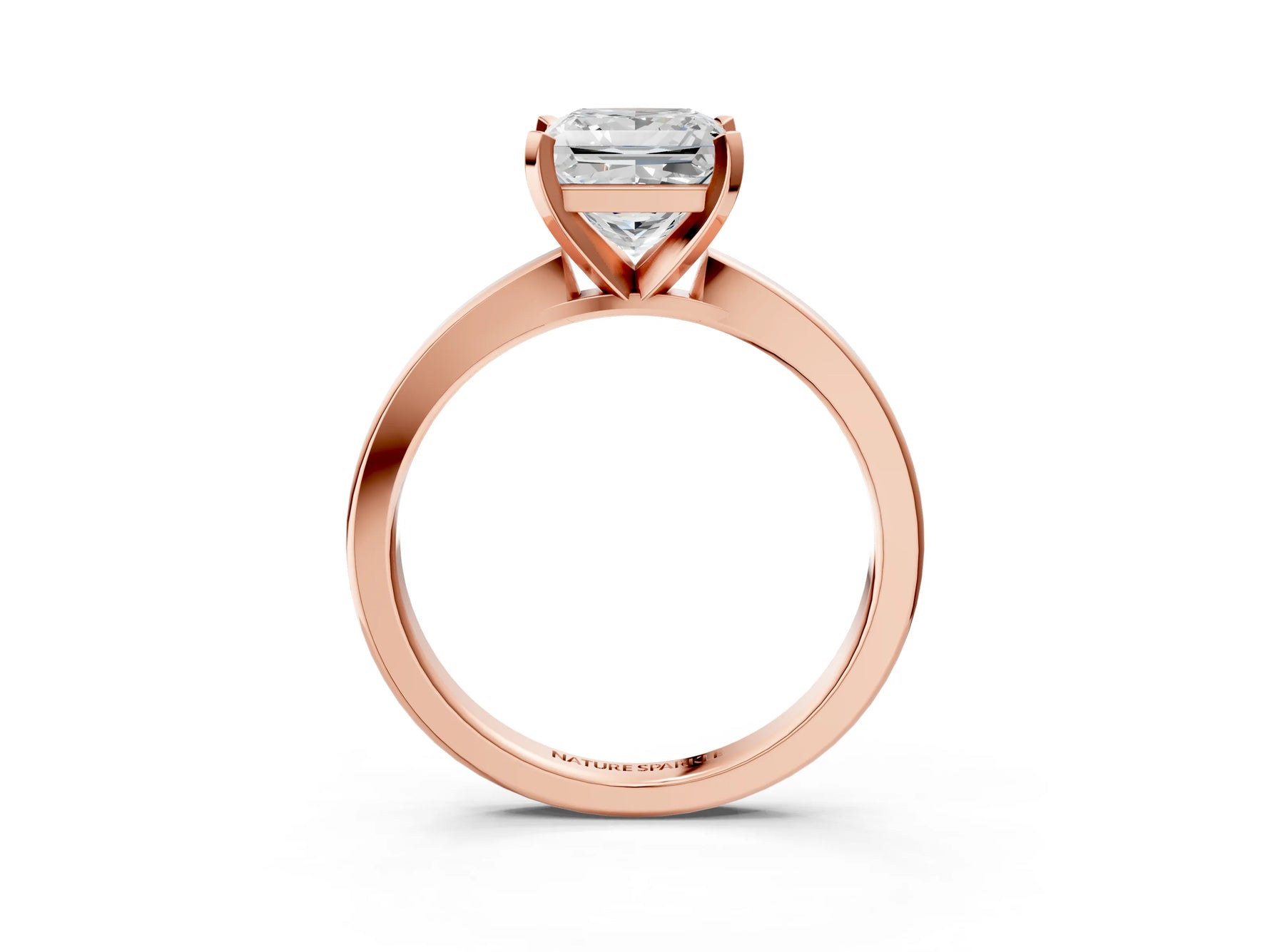 Princess Cut Diamond Solitaire Engagement Ring in Rose gold with Prong Setting_15