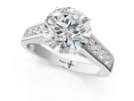 Princess Cut Diamond Solitaire Engagement Ring in White gold with Channel-Set Band and Prong Setting_67
