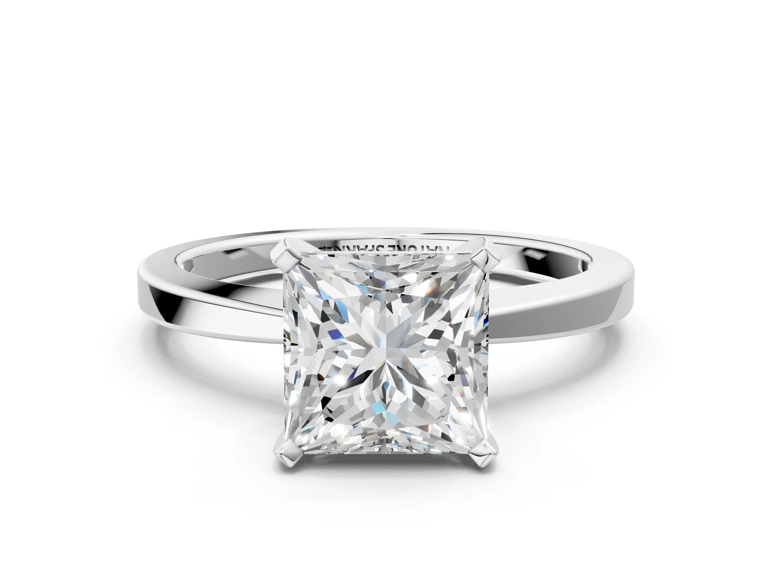 Princess Cut Diamond Solitaire Engagement Ring in White gold with Prong Setting_12