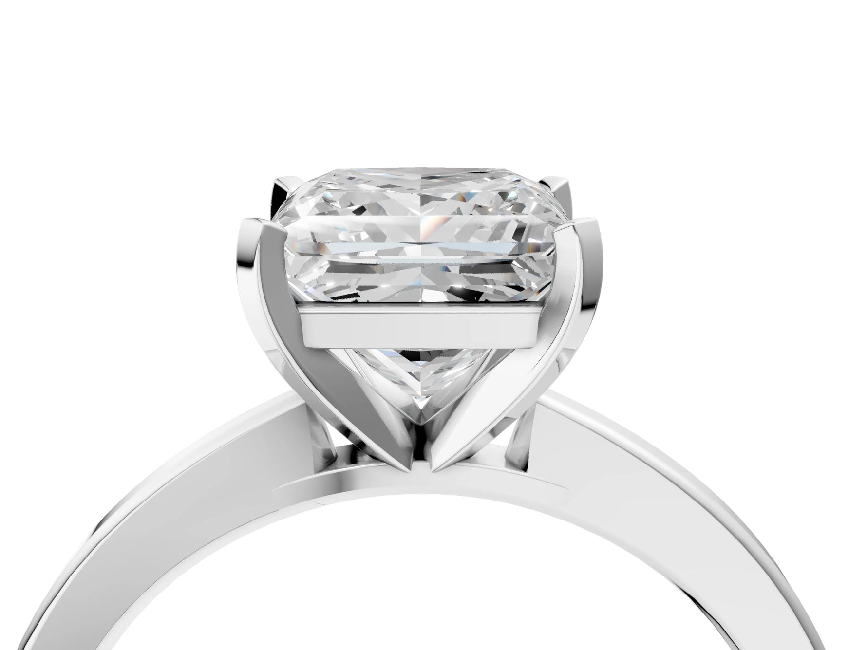 Princess Cut Diamond Solitaire Engagement Ring in White gold with Prong Setting_16