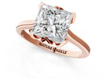 Princess Cut Diamond Solitaire Ring in Rose gold with Flower Prong Setting_19