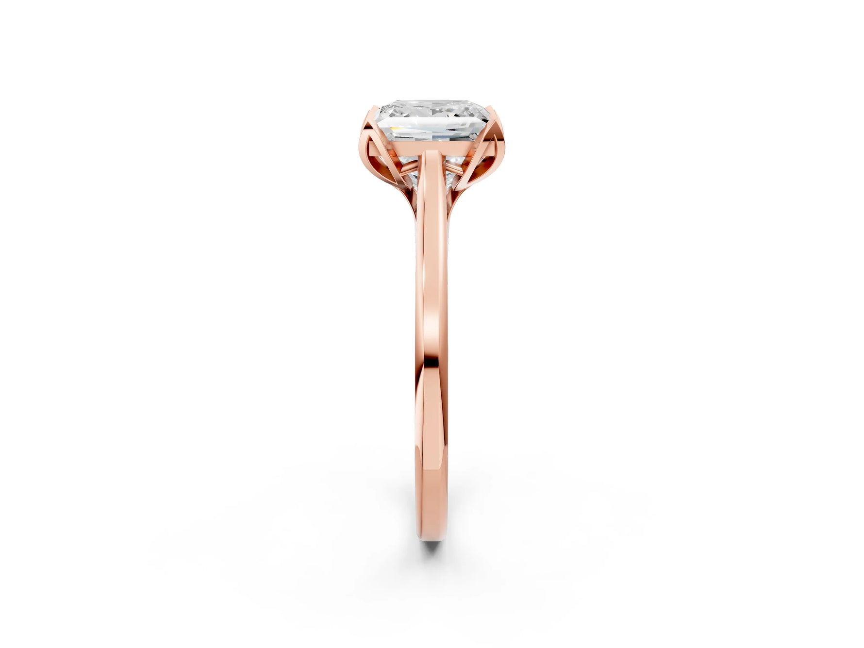 Princess Cut Diamond Solitaire Ring in Rose gold with Flower Prong Setting_20