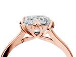 Princess Cut Diamond Solitaire Ring in Rose gold with Flower Prong Setting_22