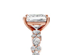 Princess Cut Diamond Solitaire Ring in Rose gold with Pear and Round Cluster Band_17