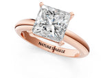 Princess Cut Diamond Solitaire Ring in Rose gold with Prong Setting and Rounded Band_19