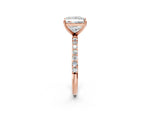 Princess Cut Diamond Solitaire Ring in Rose gold with Round Pavé Band_38