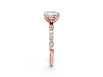 Princess Cut Diamond Solitaire Ring in Rose gold with Round Shared Prong Pavé Band_20