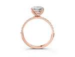 Princess Cut Diamond Solitaire Ring in Rose gold with Round Shared Prong Pavé Band_21