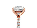 Princess Cut Diamond Solitaire Ring in Rose gold with Round Shared Prong Pavé Band_23