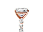 Princess Cut Diamond Solitaire Ring in Rose gold with Shared Prong Marquise and Round Side Stones_41
