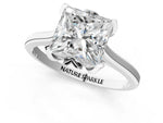 Princess Cut Diamond Solitaire Ring in White gold with Flower Prong Setting_7