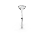 Princess Cut Diamond Solitaire Ring in White gold with Flower Prong Setting_8