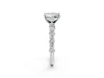 Princess Cut Diamond Solitaire Ring in White gold with Pear and Round Cluster Band_14