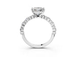 Princess Cut Diamond Solitaire Ring in White gold with Pear and Round Cluster Band_15