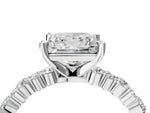 Princess Cut Diamond Solitaire Ring in White gold with Pear and Round Cluster Band_16
