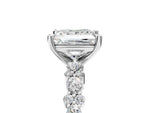 Princess Cut Diamond Solitaire Ring in White gold with Pear and Round Cluster Band_17