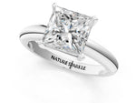 Princess Cut Diamond Solitaire Ring in White gold with Prong Setting and Rounded Band_19