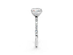 Princess Cut Diamond Solitaire Ring in White gold with Round Pavé Band_26