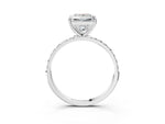 Princess Cut Diamond Solitaire Ring in White gold with Round Pavé Band_27