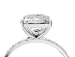 Princess Cut Diamond Solitaire Ring in White gold with Round Pavé Band_28