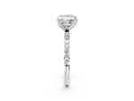 Princess Cut Diamond Solitaire Ring in White gold with Round Shared Prong Pavé Band_20