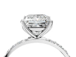 Princess Cut Diamond Solitaire Ring in White gold with Round Shared Prong Pavé Band_22