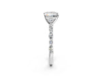 Princess Cut Diamond Solitaire Ring in White gold with Shared Prong Marquise and Round Side Stones_14