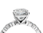 Princess Cut Diamond Solitaire Ring in White gold with Shared Prong Marquise and Round Side Stones_16