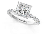 Princess Cut Diamond Solitaire Ring in White gold with Shared Prong Marquise and Round Side Stones_37