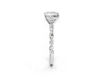 Princess Cut Diamond Solitaire Ring in White gold with Shared Prong Marquise and Round Side Stones_38