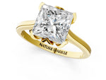 Princess Cut Diamond Solitaire Ring in Yellow gold with Flower Prong Setting_19
