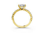 Princess Cut Diamond Solitaire Ring in Yellow gold with Pear and Round Cluster Band_15