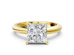 Princess Cut Diamond Solitaire Ring in Yellow gold with Prong Setting and Rounded Band_18